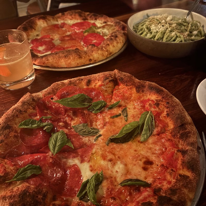 A margherita pizza