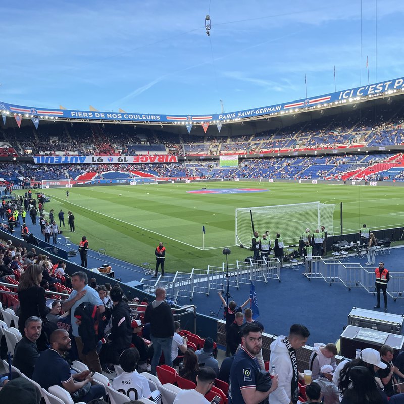 A soccer stadium from the stands